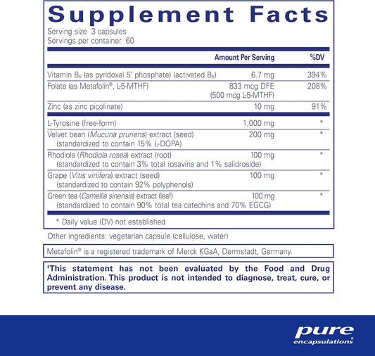 Pure Encapsulations DopaPlus | PureSYNAPSE Supplement to Support Dopamine Production, Daily Mental Function, and Sharpness* | 180 Capsules