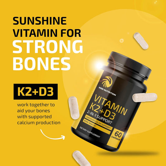 Vitamin D3 K2 5000 Iu For Immune System, Strong Bones & Teeth Support | Vitamin D3 125Mcg, Vitamin K2 Mk7 100Mcg, Calcium 210Mg & Bioperine | K2 D3 Vitamin Supplement | 3Rd-Party Tested, 60 Capsules