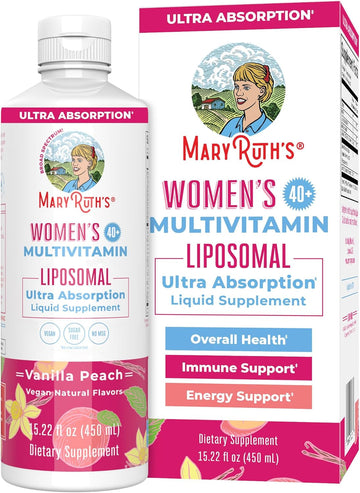 Maryruth Organics Multivitamin For Women 40+, Womens Multivitamin Liposomal, Immune Support Supplement, Energy Supplements & Sleep Aid, Methylated Multivitamin, Vegan, Sugar Free, Non-Gmo, 15.22 Fl Oz