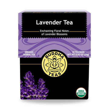 Buddha Teas Organic Lavender Tea - Ou Kosher, Usda Organic, Ccof Organic, 18 Bleach-Free Tea Bags