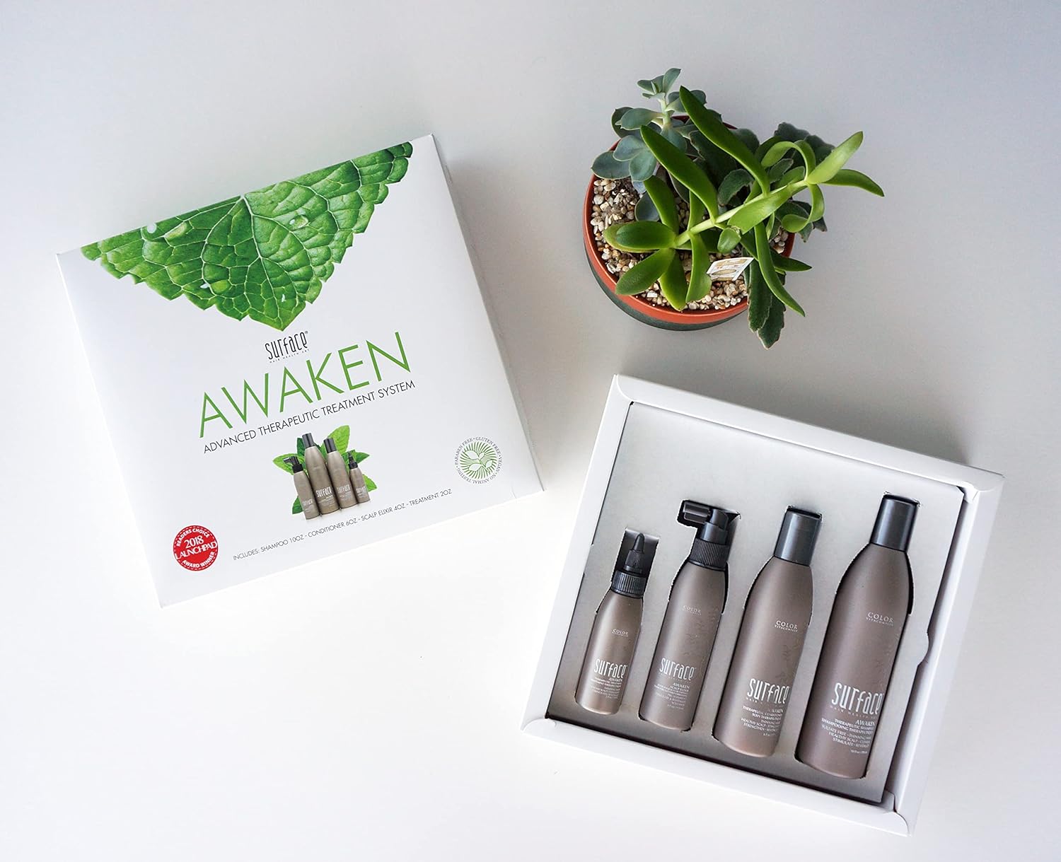 Surface Hair Awaken Kit: Shampoo, Conditioner, Scalp Elixir and Therapeutic Treatment - for Thinning Hair, Hair Loss and Thickening : Beauty & Personal Care