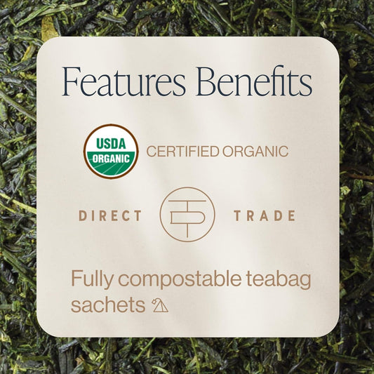Rishi Tea Sencha Japanese Green Tea - Organic Sachet Bags, Caffeinated, Enjoy Hot Or Iced - 15 Count (Pack Of 1)