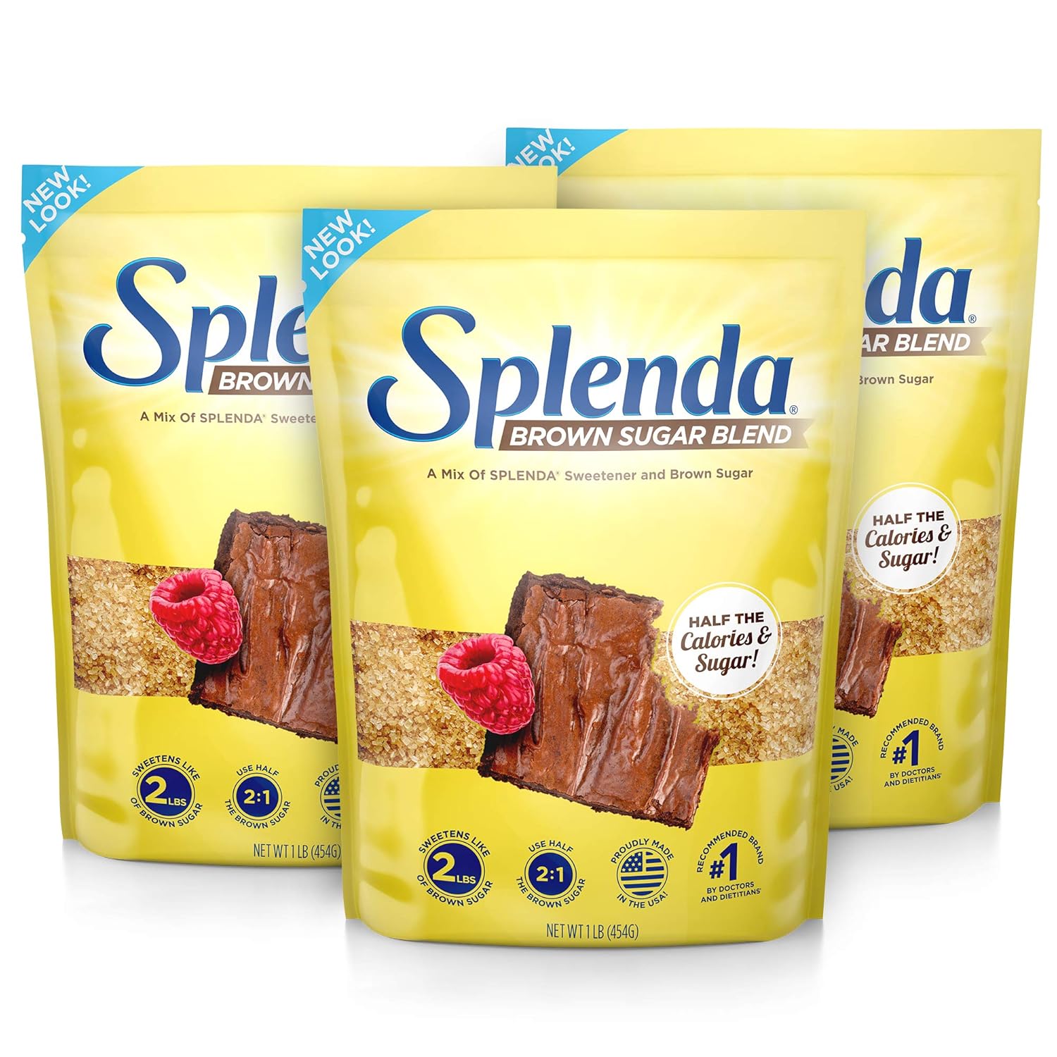 Splenda Brown Sugar Blend Low Calorie Sweetener For Baking, 1 Pound (454 Grams) Resealable Bag (1 Pound (Pack Of 3))