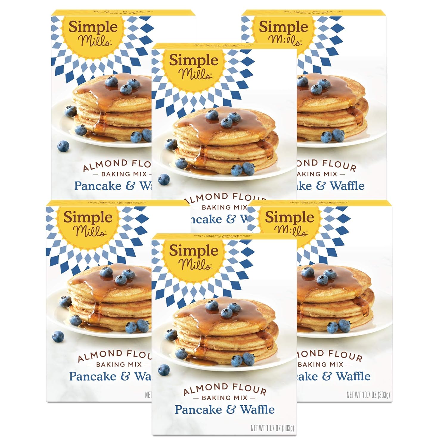 Simple Mills Almond Flour Pancake & Waffle Mix, Original - Gluten Free, Plant Based, Paleo Friendly, Breakfast 10.7 Ounce (Pack Of 6)