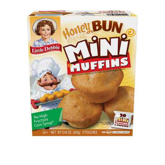 Little Debbie Honey Bun Mini Muffins, 40-1.7 OZ Pouches (8 Boxes)