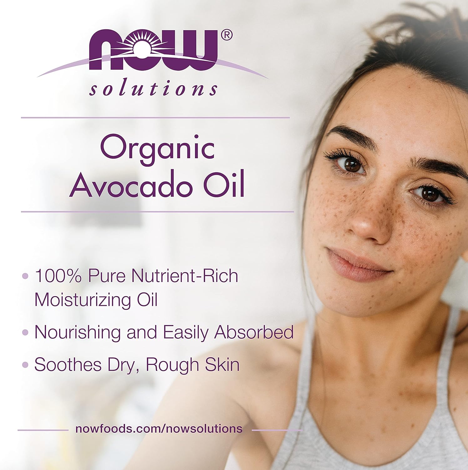 NOW Solutions, Organic Avocado Oil, 100% Pure Moisturizing Oil, Nutrient Rich and Hydrating, 4-Ounce