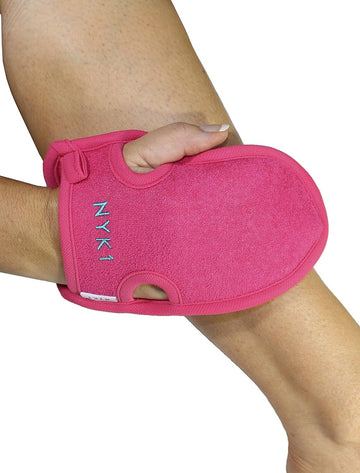 Dead Skin Exfoliating Mitt Deep Pore Cleansing Exfoliating Glove (Pink, Large) At Home Microdermabrasion Dead Skin Remover For Body - Natural Plant Fibre Shower Gloves For Women And Men