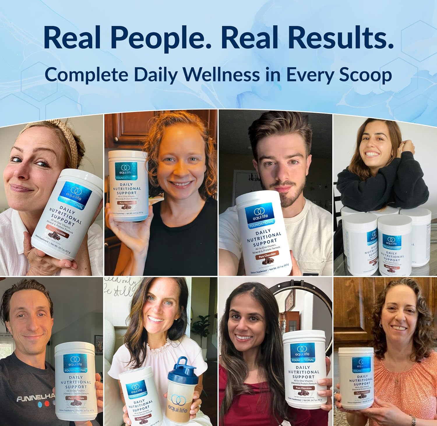 Equilife Daily Nutritional Support, All-In-One Multivitamin Meal Replacement, Pure Chocolate Flavor, 15G Plant Protein, Supports Overall Wellness Including Energy, Digestion, & Skin, 14 Servings Tub : Health & Household