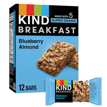 Kind Breakfast, Healthy Snack Bar, Blueberry Almond, Gluten Free Breakfast Bars, 100% Whole Grains, 1.76 Oz Packs (6 Count)