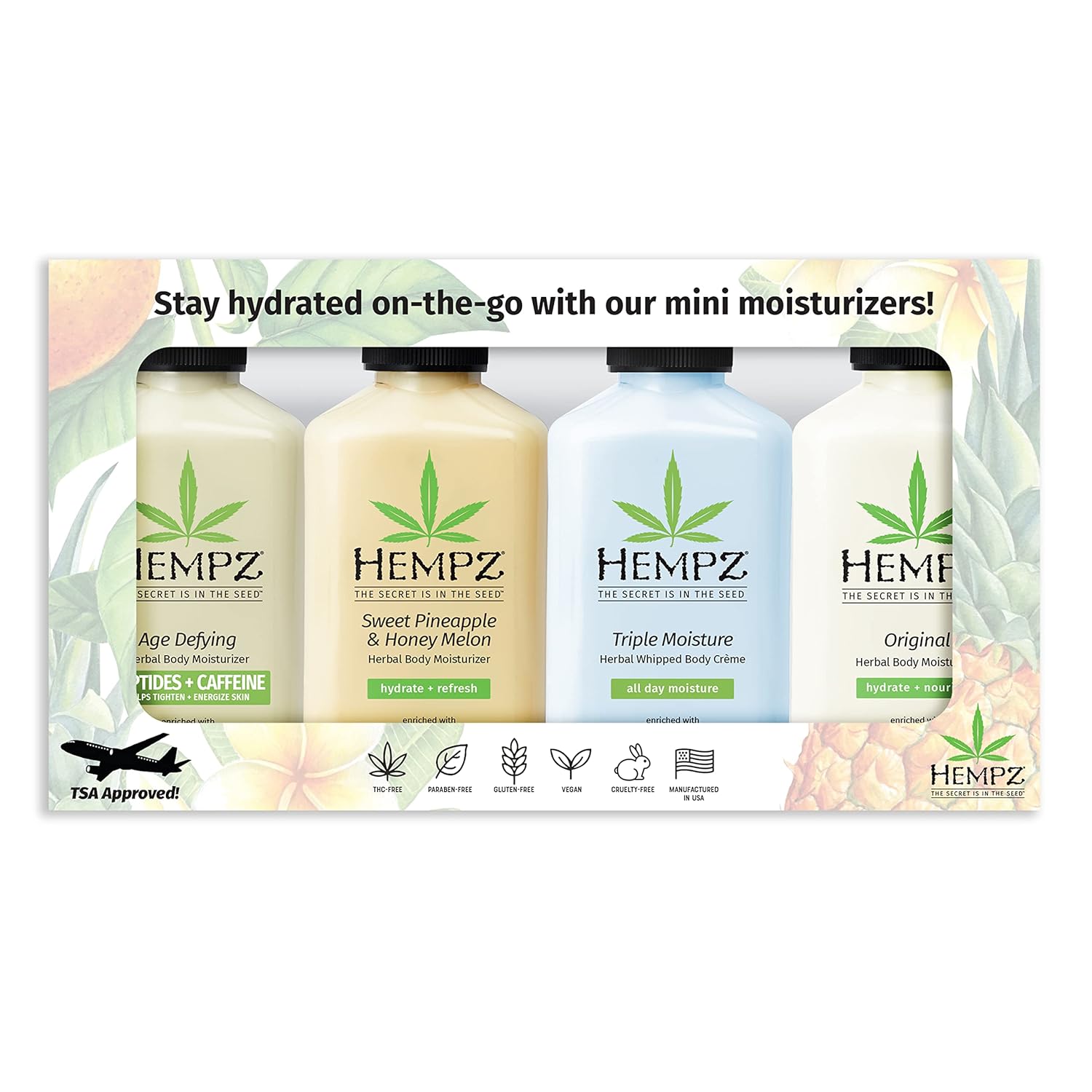 Hempz Everyday Favorities, 4-Piece Mini Lotion Gift Set, 2.25 Oz