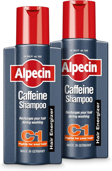 Alpecin Caffeine Shampoo C1, 2 X 250 Ml - Prevents Hereditary Hair Loss, For Noticeably More Hair