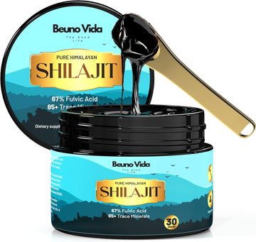 Pure Himalayan Organic Shilajit Resin For Men & Women - 100% Authentic, 3Rd Party Lab Tested, Natural Grade-A Supplement For Energy & Immune Support - Fulvic Acid & Trace Minerals - 30 Grams