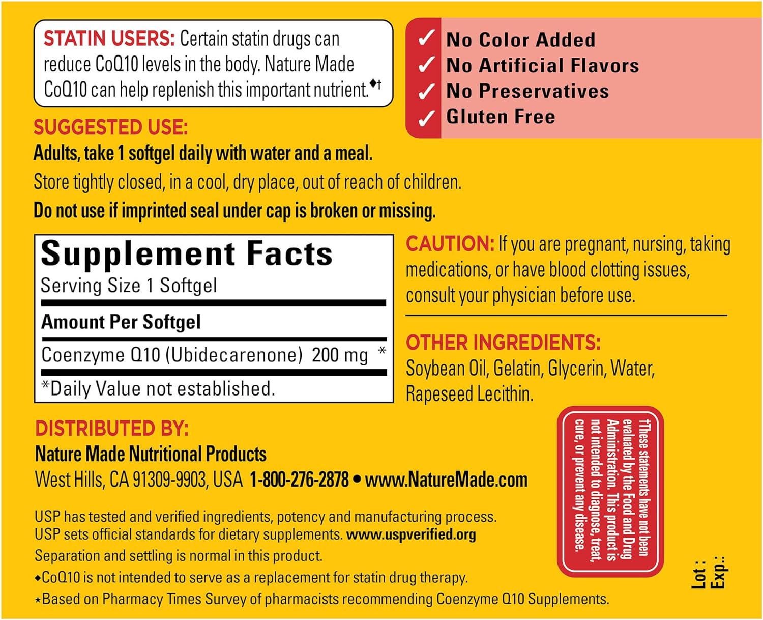 Nature Made CoQ10 200mg, Dietary Supplement for Heart Health Support, 80 Softgels, 80 Day Supply : Health & Household