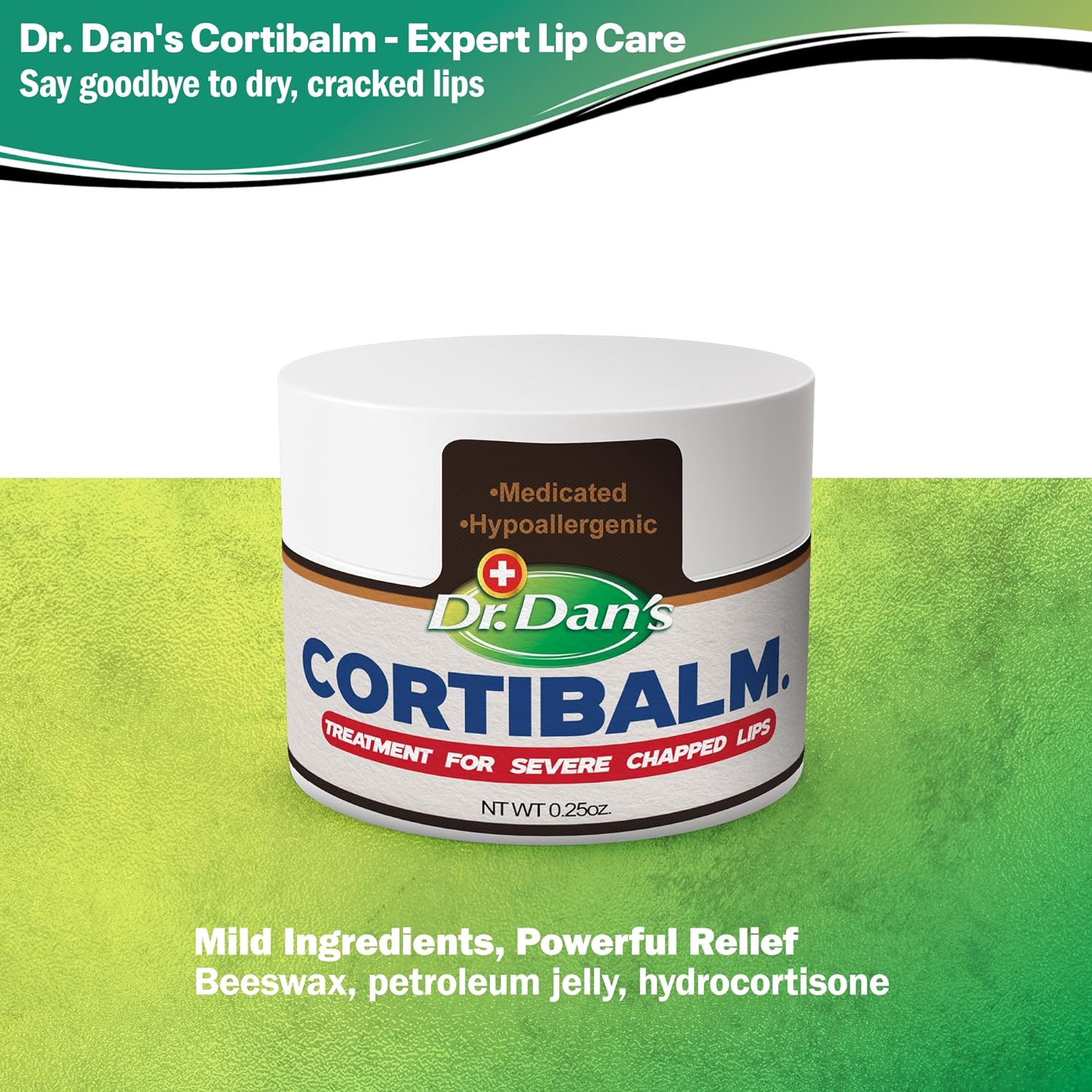 Dr. Dan's Cortibalm Jar - 1 Pack - for Dry Cracked Lips - Healing Lip Balm Jar for Severely Chapped Lips - Designed for Men, Women and Children - : Beauty & Personal Care