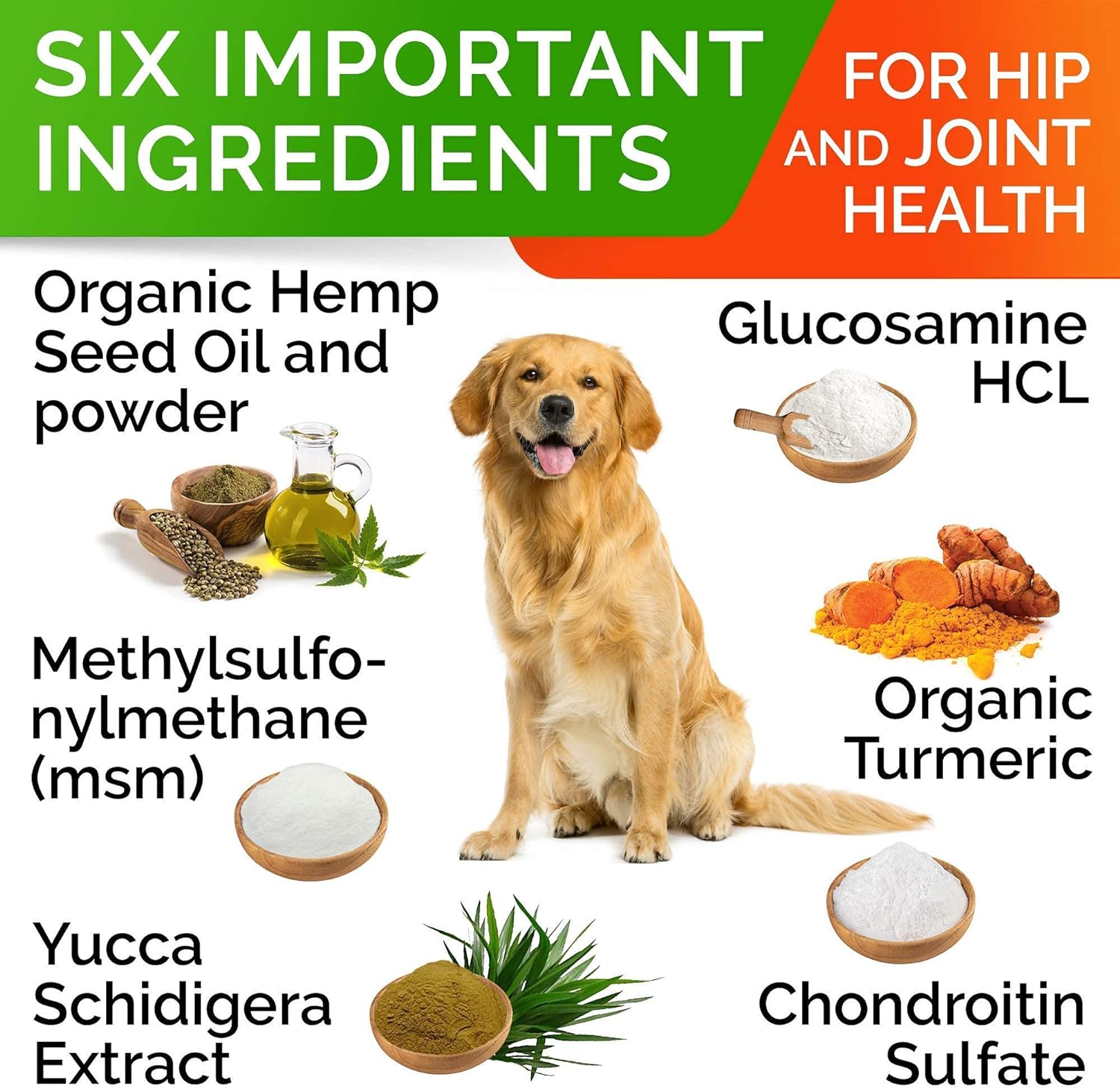 Hemp Chews for Dogs - Glucosamine Chondroitin for Dogs Joint Pain Relief with Hemp Oil, Hip & Joint Supplement Dogs, MSM Turmeric for Dogs Mobility, Dog Joint Supplement, Hemp Dog Treats Joints Health : Pet Supplies