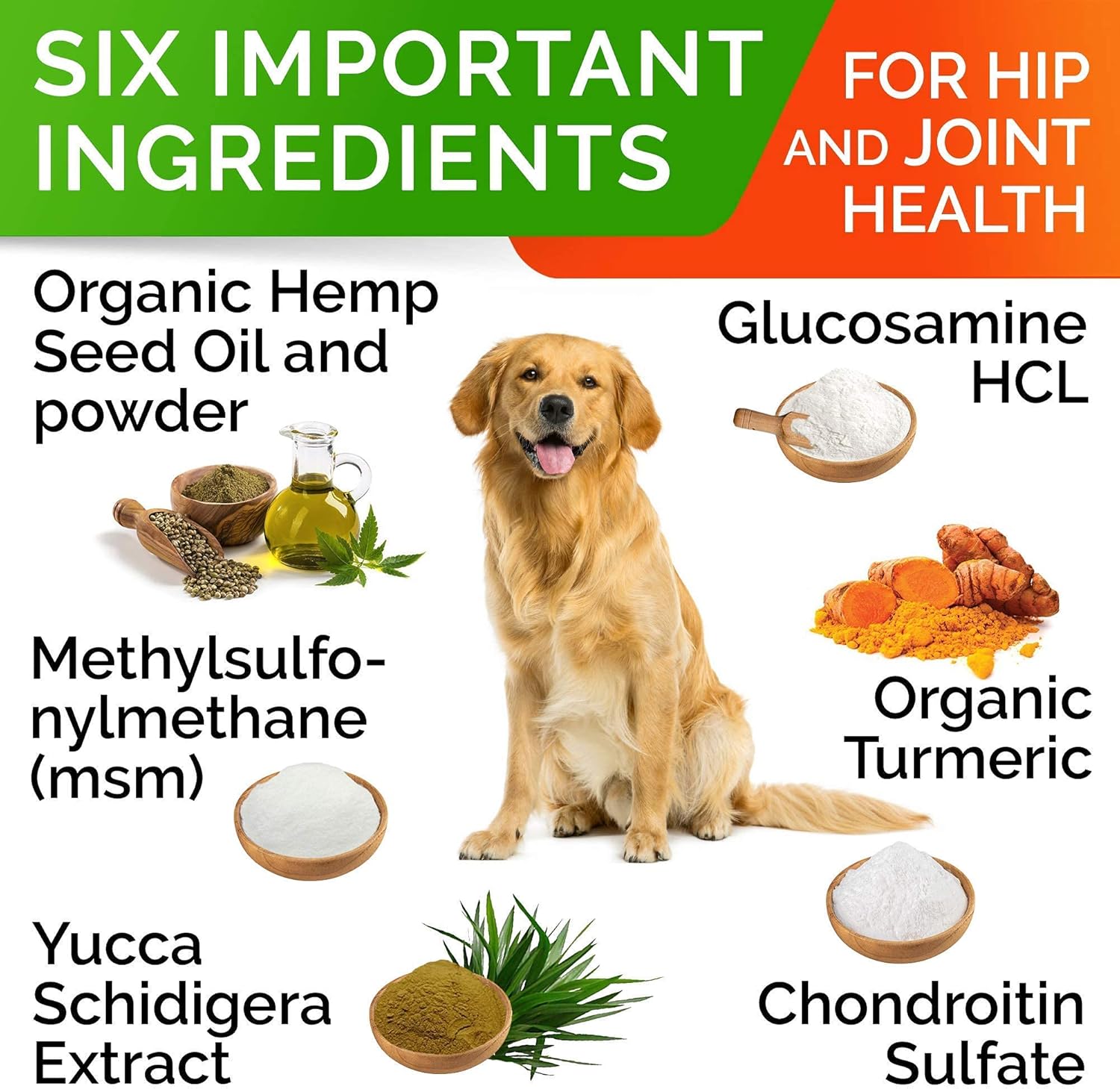 Hemp Chews for Dogs - Glucosamine Chondroitin for Dogs Joint Pain Relief with Hemp Oil, Hip & Joint Supplement Dogs, MSM Turmeric for Dogs Mobility, Dog Joint Supplement, Hemp Dog Treats Joints Health : Pet Supplies