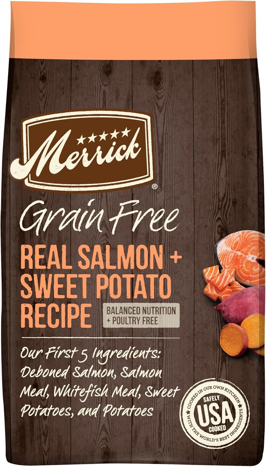 Merrick Grain Free Dry Dog Food Real Salmon & Sweet Potato Recipe - 10 Lb Bag