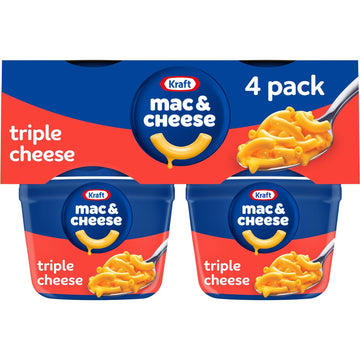 Kraft Triple Cheese Macaroni & Cheese Easy Microwavable Dinner (4 Pack, 2.05 oz Cups)