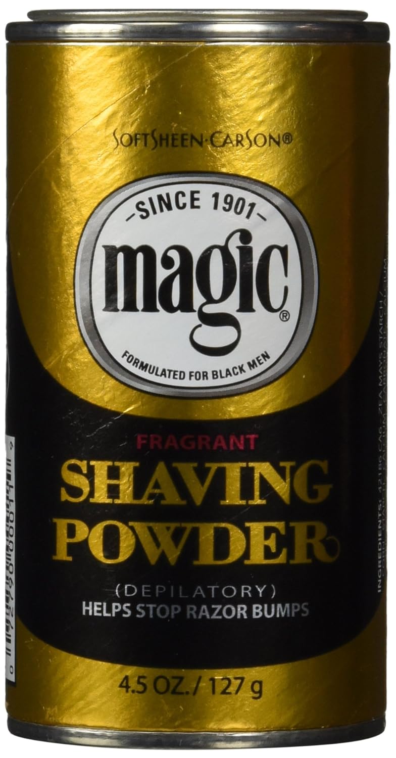 Softsheen-Carson Magic Razorless Shaving For Men, Magic Shaving Powder With Fragrance, Coarse Textured Beards, Formulated For Black Men, Depilatory, Helps Stop Razor Bumps, Since 1901, 4.5 Oz