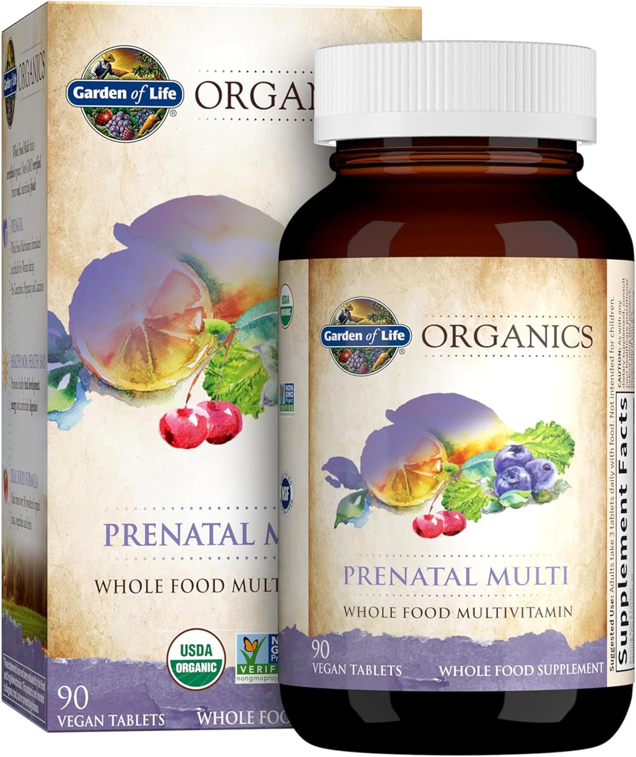 Garden Of Life Organics Prenatal Vitamins - 30 Tablets, Prenatal Once Daily Whole Food Vitamins For Women With Folate Not Folic Acid, Vitamin D3, Iron, Vegan One A Day Prenatal Multivitamin