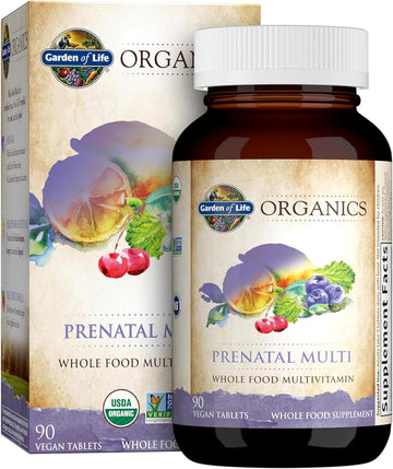 Garden Of Life Organics Prenatal Vitamins - 30 Tablets, Prenatal Once Daily Whole Food Vitamins For Women With Folate Not Folic Acid, Vitamin D3, Iron, Vegan One A Day Prenatal Multivitamin