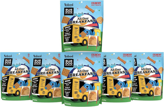 Blue Dog Bakery Natural, Ruffy'S Food Truck All Day Breakfast Crunchy Dog Treats, Made In Usa, (6) 16-Ounce Bag