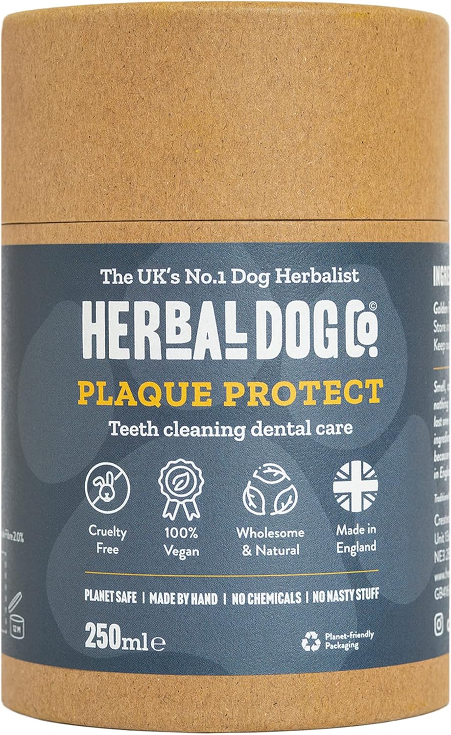 Herbal Dog Co Teeth Cleaning & Dog Breath Freshener Powder, 250ml - No Brushing Needed - Natural Dog Teeth Cleaning Product for Dogs & Puppies - Vegan, Made in UK?5060673050295