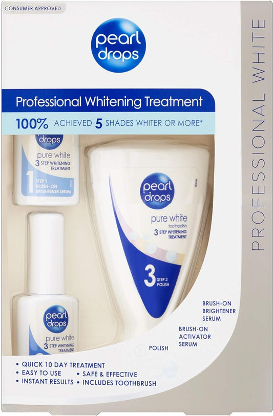 Pearl Drops - Pure White Kit - Specialist 3 Steps Whitening Treatment - Easy To Use - Instant Results