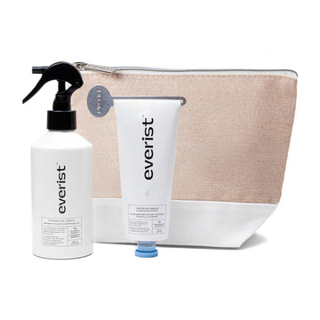 The Exfoliating Body Ritual Set, 3.4 Fl. Oz Exfoliating Body Wash Concentrate, 6.09 Fl. Oz Body Oil Spritz & Konjac Sponge In Jute Travel Bag, Cleansing & Hydrating For All Skin Types