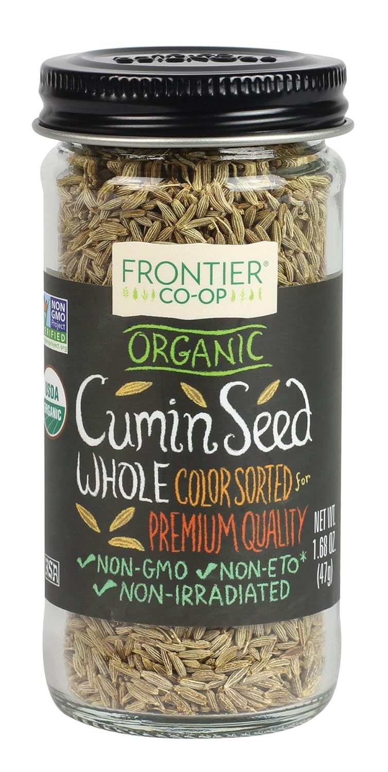 Frontier Co-Op Whole Cumin Seed, 1.68 Ounce Bottle, Rich, Warm, Complex Earthy Spice Flavor, Kosher