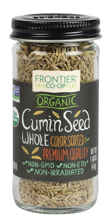 Frontier Co-Op Whole Cumin Seed, 1.68 Ounce Bottle, Rich, Warm, Complex Earthy Spice Flavor, Kosher