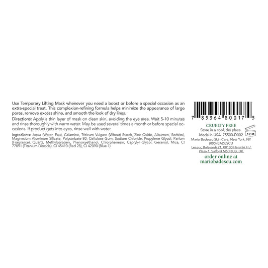 Mario Badescu Temporary Lifting Mask - Ultimate Face Mask Skincare Treat For Special Occasions - Facial Mask That Instantly Boosts And Temporarily Tightens