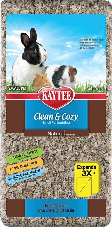 Kaytee Clean & Cozy Natural Bedding For Pet Guinea Pigs, Rabbits, Hamsters, Gerbils, And Chinchillas, 24.6 Liters