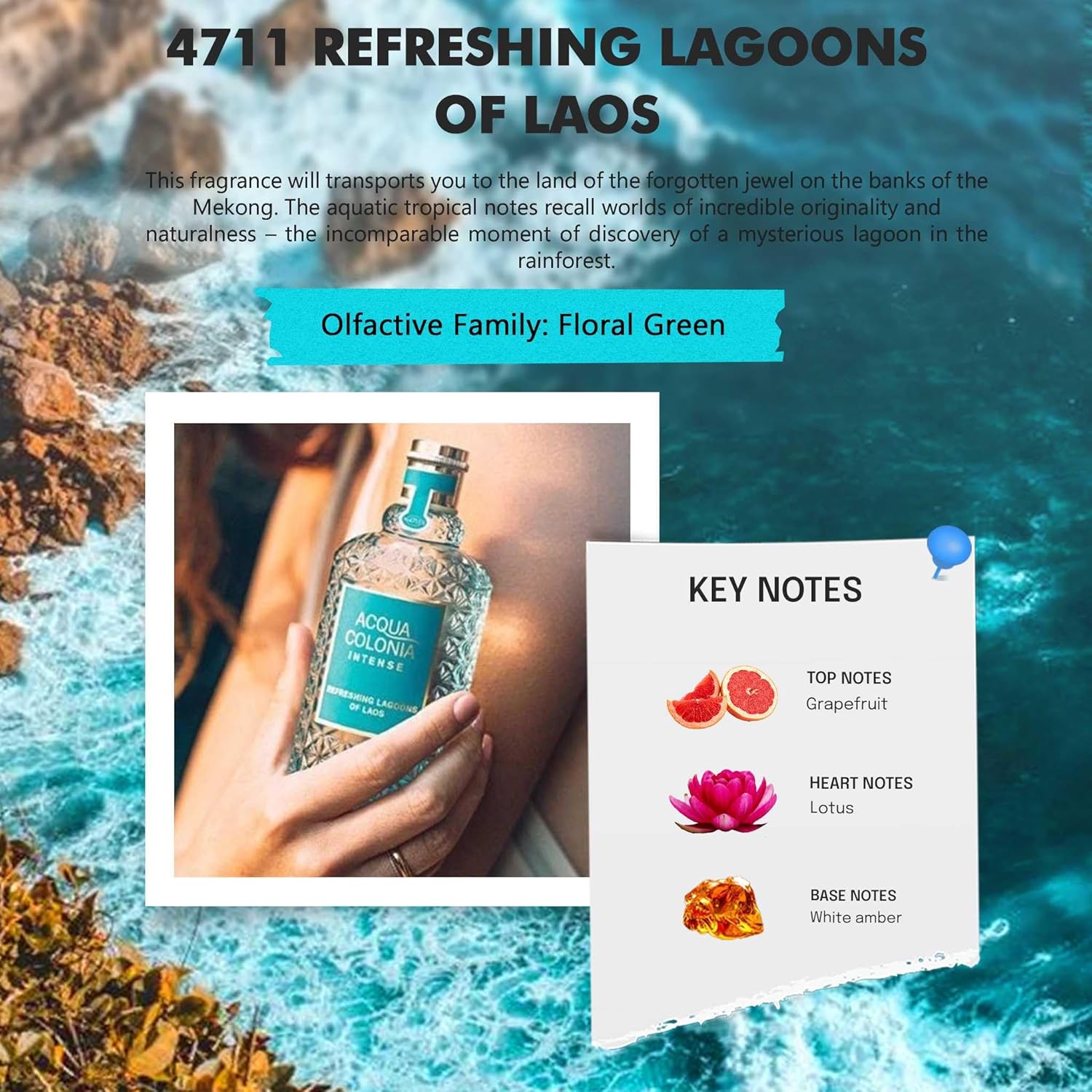 Muelhens 4711 Acqua Colonia Intense Refreshing Lagoons Of Laos For Unisex - 5.7 Oz Edc Spray : Beauty & Personal Care