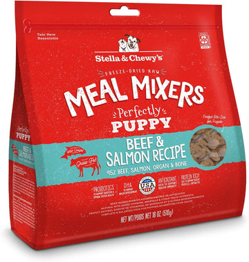 Stella & Chewy'S Freeze Dried Raw Meal Mixers – Crafted For Puppies – Grain Free, Protein Rich Perfectly Puppy Beef & Salmon Recipe – 18 Oz Bag
