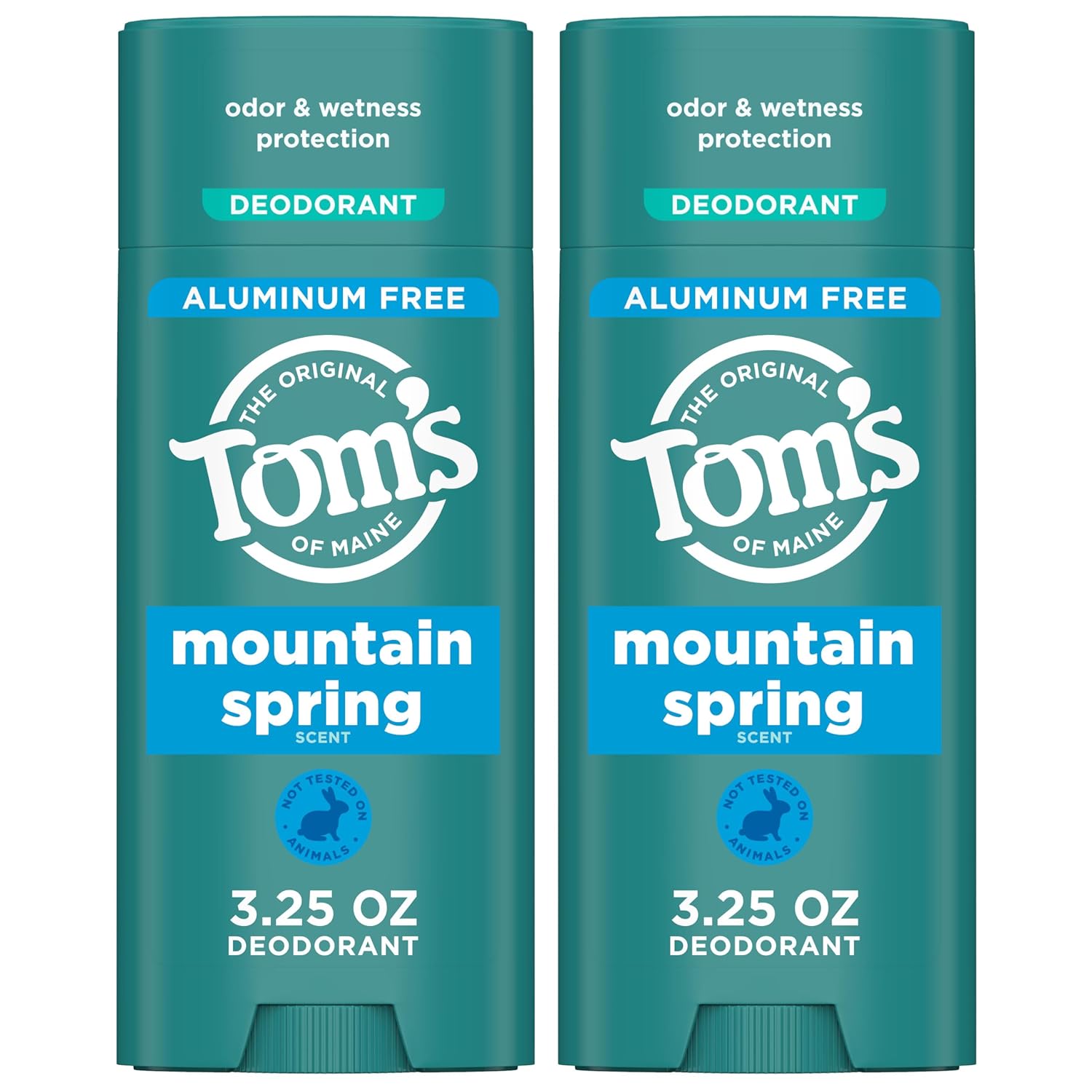 Tom’S Of Maine Mountain Spring Natural Deodorant For Men And Women, Aluminum Free, 3.25 Oz, 2-Pack