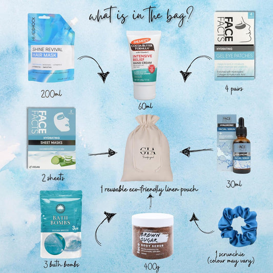 Pamper Gift Set For Women – Includes Hand Cream, Face & Hair Mask, Body Scrub, Hyaluronic Serum, Bath Bombs & Satin Scrunchie – Spa Gifts For Women, Skincare Gift Set, Birthday & Mother’S Day Gifts