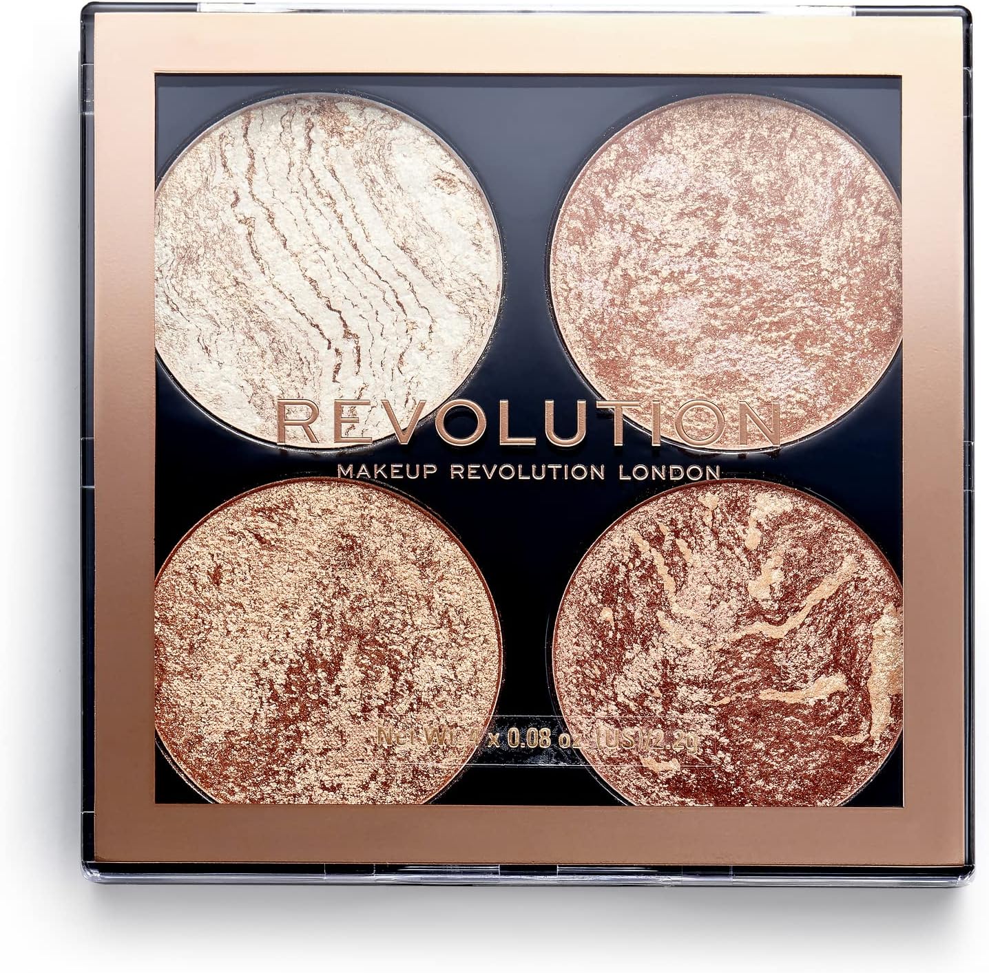 Makeup Revolution Cheek Kit, Face Bronzer & Highlighter Palette, Highly Pigmented Shimmer Formula, 4 Shades, Don't Hold Back, 8.8g : Amazon.co.uk: Beauty