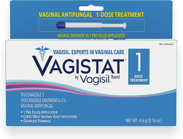 Vagistat 1 Day Single-Dose Yeast Infection Treatment for Women, Antifungal Ointment Helps Relieve External Itching and Irritation, 1 Pre-Filled No Touch Vaginal Applicator, by Vagisil (Pack of 1)
