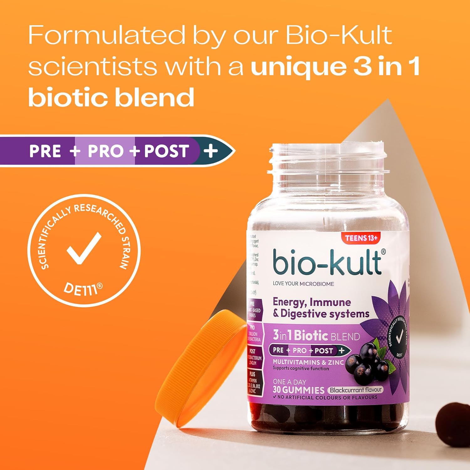 Bio-Kult 3in1 Gut Health Gummies for Teens | 2B CFU + Multivitamins | Blackcurrant Flavour | Ages 13+ | 30 Probiotic Gummies : Amazon.co.uk: Health & Personal Care