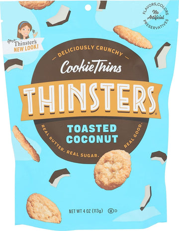 Thinsters Cookies, Toasted Coconut Cookie Thins, 4 Oz Pack