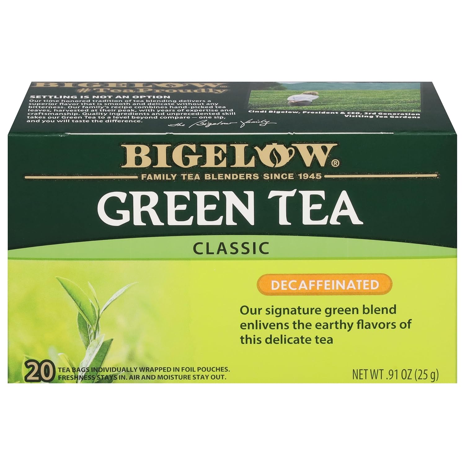 Bigelow Classic Green Tea Decaffeinated, 20 Ct