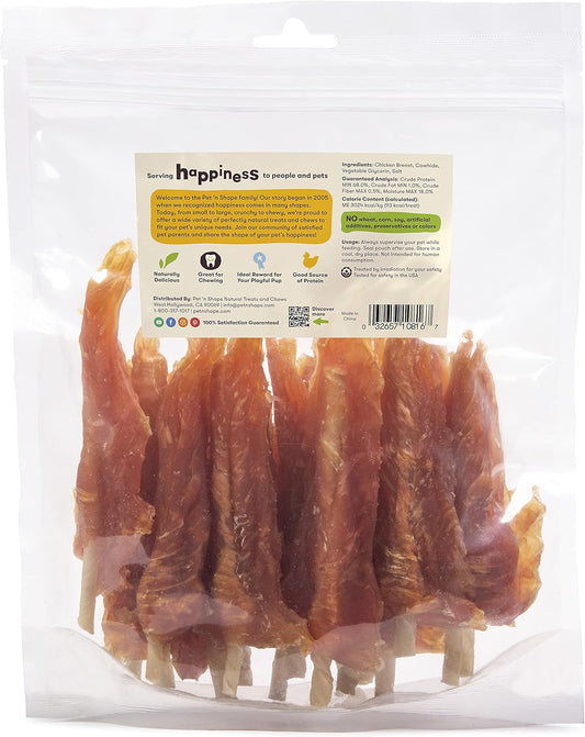 Pet 'N Shape Chik 'N Skewers – Naturally Delicious Chicken Wrapped Rawhide Chew Dog Treats - 3 Pack - 1 Pound Ea Treat Tubs