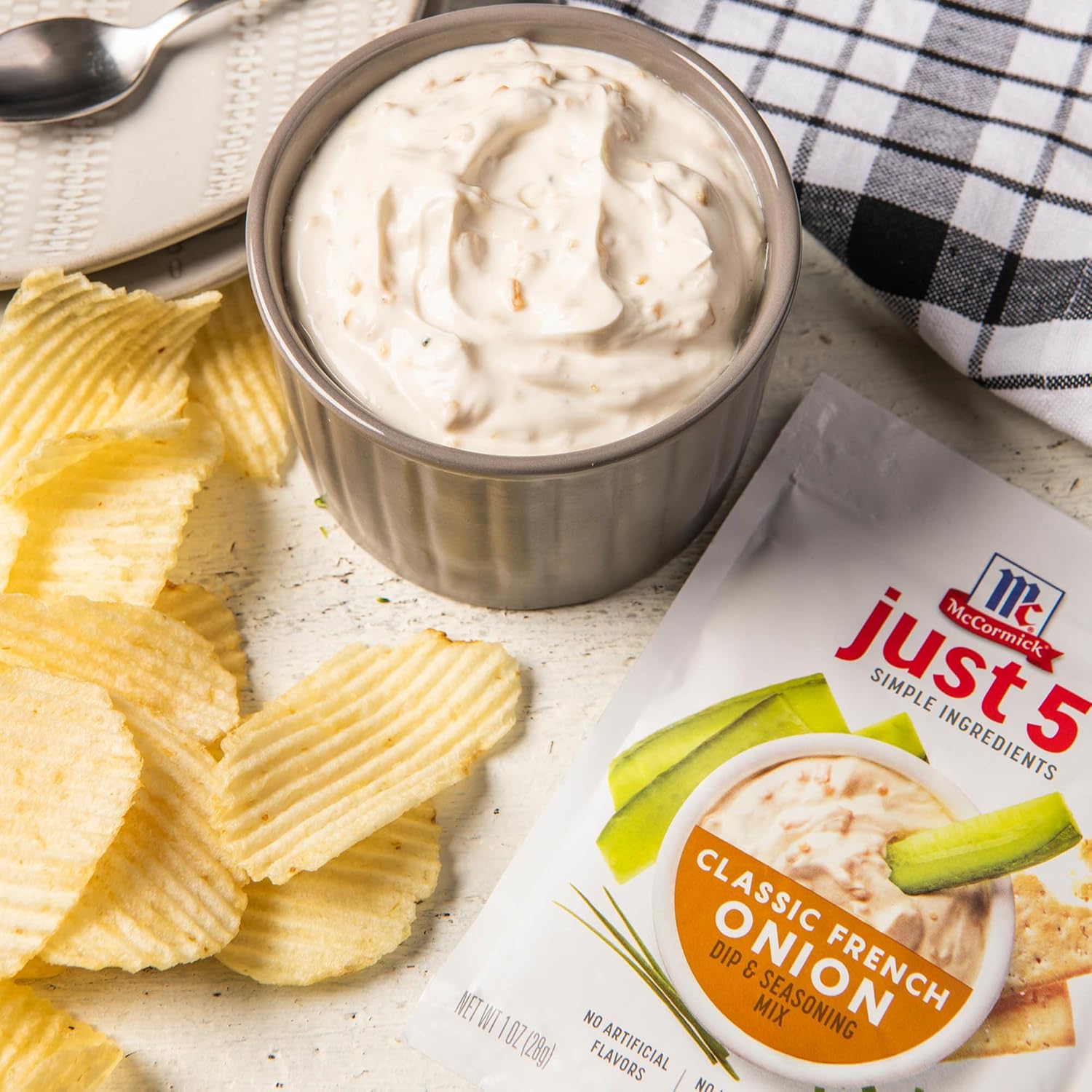 Mccormick Just 5 Simple Ingredients Classic French Onion Dip & Seasoning Mix, 1 Oz (Pack Of 12)