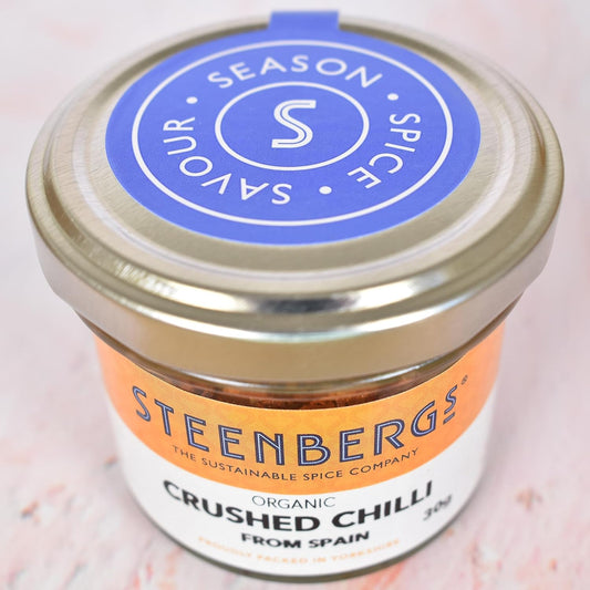 Steenbergs Organic Crushed Chilli Flakes Standard Jar - 30G