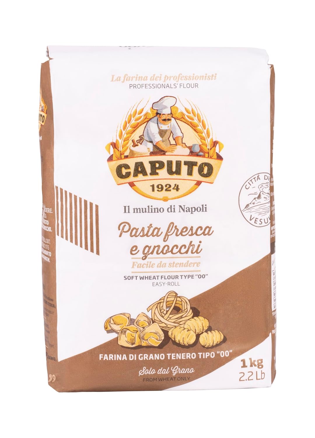 00 Antimo Caputo Pasta & Gnocchi Flour 2.2 Lb Bag- Italian Double Zero Grain Type - Extracted Wheat Blend - All Natural For Pasta Fresca Dough (2.2Lb Bag)