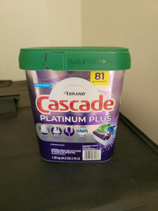 Cascade Platinum Plus ActionPacs Dishwasher Detergent Pods, Fresh Scent, 81 Count : Health & Household