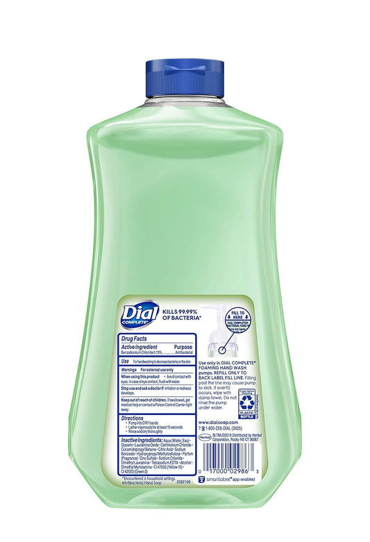 Dial Complete Antibacterial Foaming Hand Wash Refill, Fresh Pear, 32 Fl Oz (Pack Of 3)