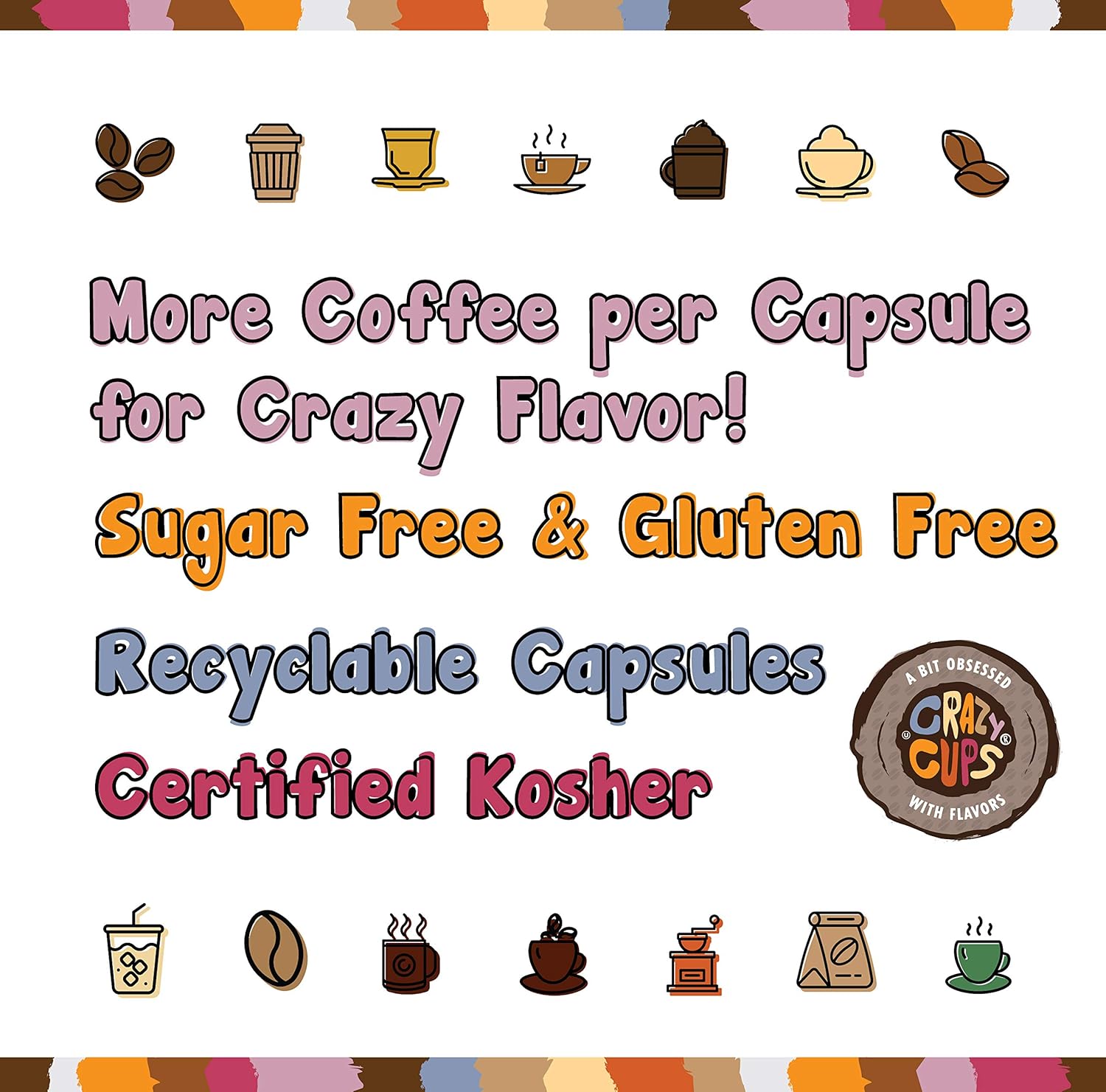 Crazy Cups Flavored Decaf Coffee Variety Pack, Hot Or Iced Coffee For Keurig K Cups Machines, Decaf Variety Pack Coffee In Recyclable Pods, 24 Count (Pack Of 1)