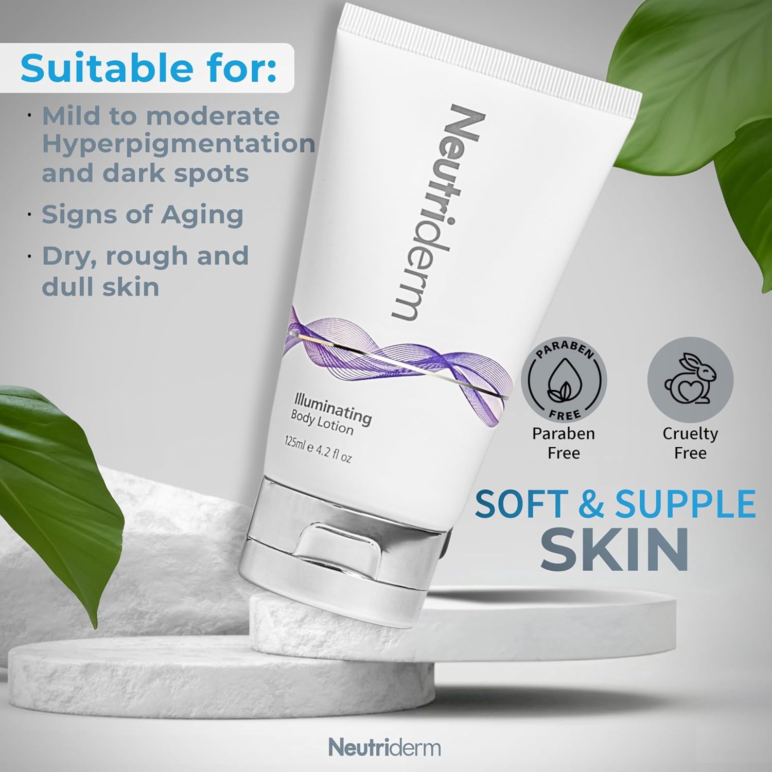 Neutriderm Illuminating Body Lotion For Dry Skin, Aging Skin & Dark Spots – Retinol & Niacinamide Moisturizer For Women & Men – Vitamin-Rich Hydrating Cream For Even Tone, 4.2 Oz : Beauty & Personal Care